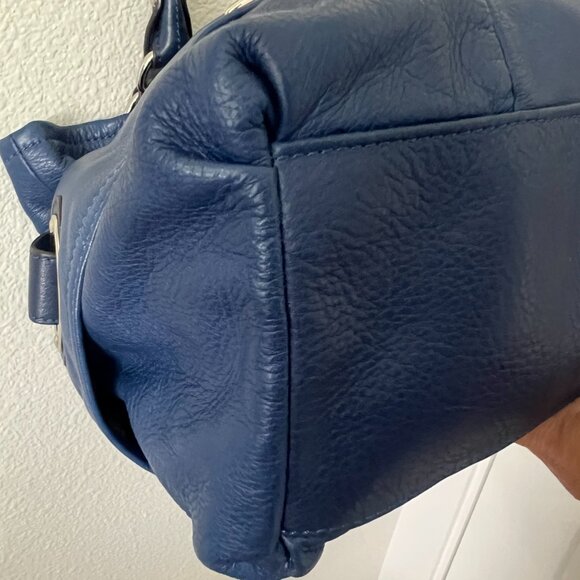 b. makowsky RARE Blue Leather Handbag - Picture 7 of 16